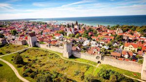 Vy över Visby på Gotland