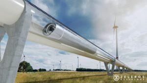 Zeleros Hyperloop-tag i en tunnel