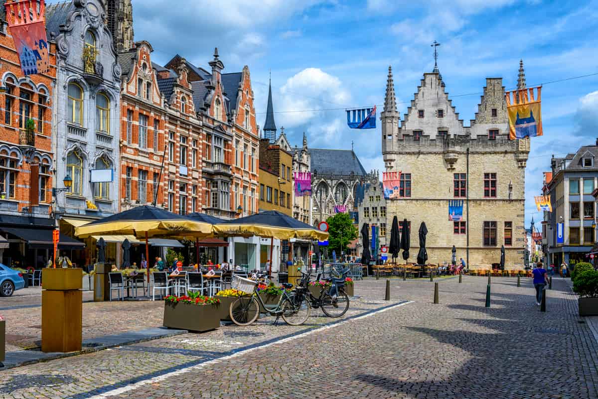 Uteserveringar i Mechelen, Belgien