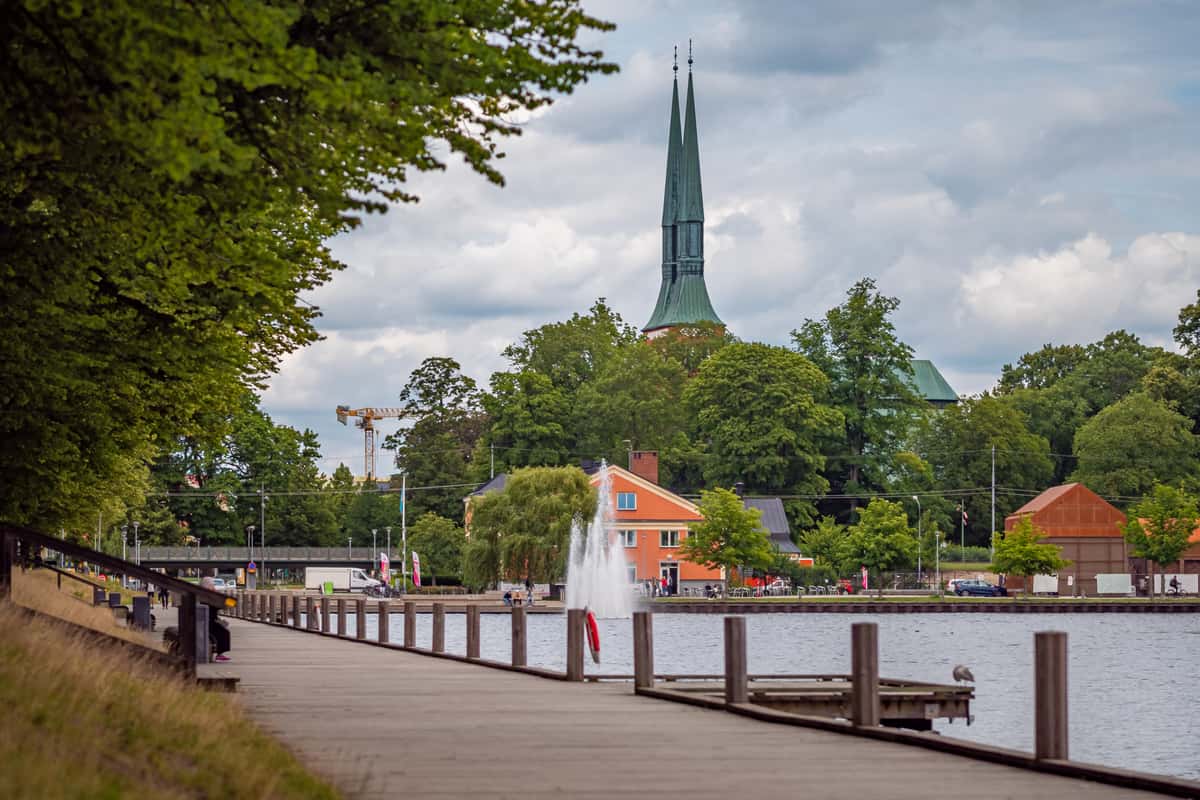 Utsikt över sjön Trummen i Växjö