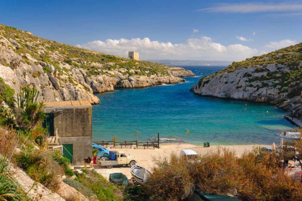 Stranden Mġarr ix-Xini på än Gozo