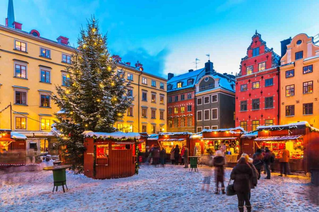 Julmarknad på Stortorget i Gamla stan