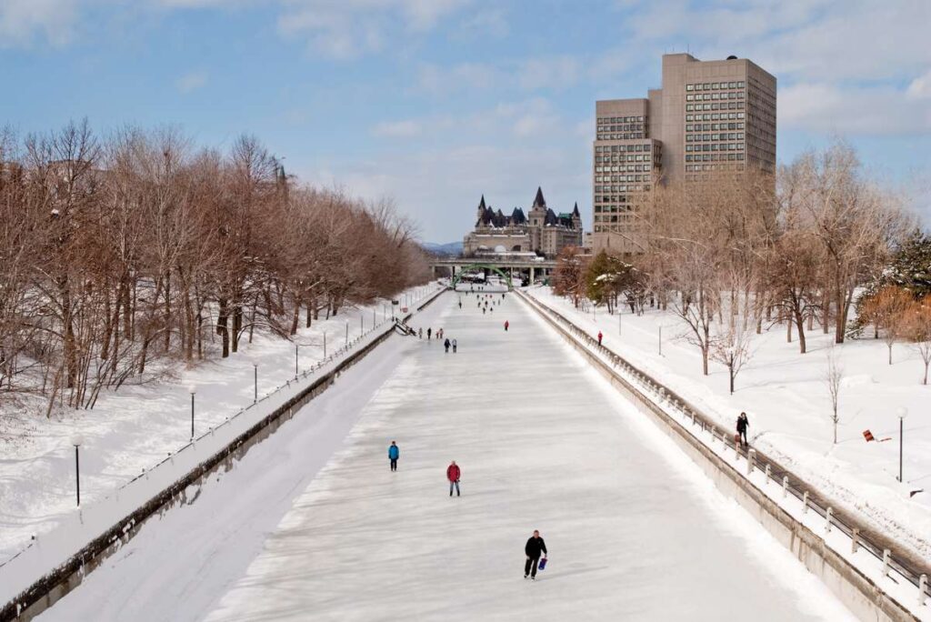 Skridskobanan på Rideaukanalen i Ottawa